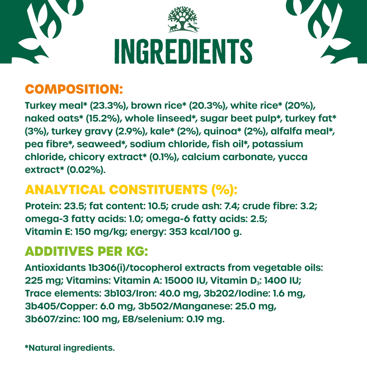 James Wellbeloved Superfoods Adult Dry Dog Food Turkey and Rice with Kale & Quinoa 1.5kg