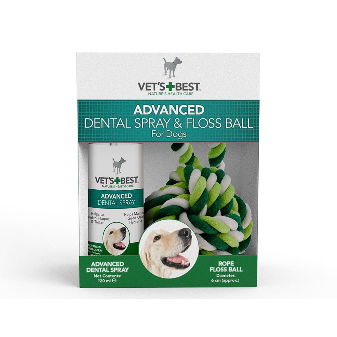 Vets Best Dental Pocket Spray & Floss Ball 120Ml
