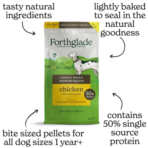 Forthglade Chicken Lightly Baked Natural Dry Dog Food, 2kg