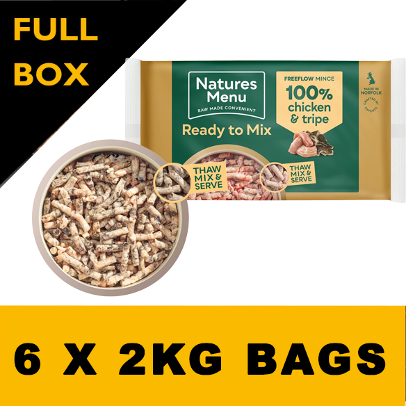 Natures Menu 100% Chicken and Tripe Freeflow Mince for Adult Dogs 2kg