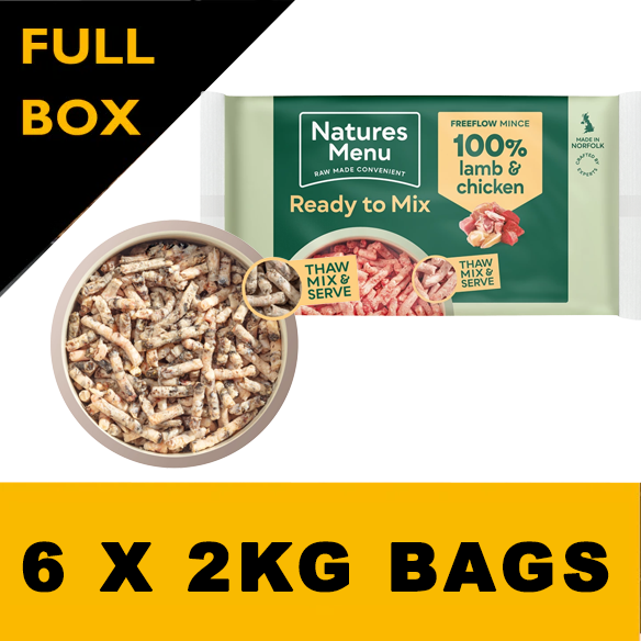 Natures Menu 100% Lamb and Chicken Freeflow Mince for Adult Dogs 2kg