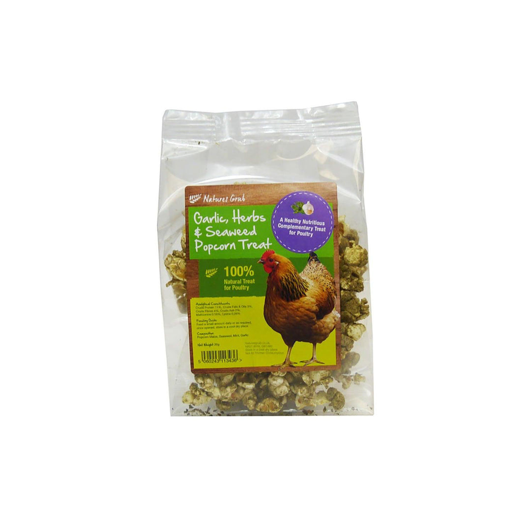 Natures Grub Garlic Herbs & Seaweed Popcorn Treat 20g