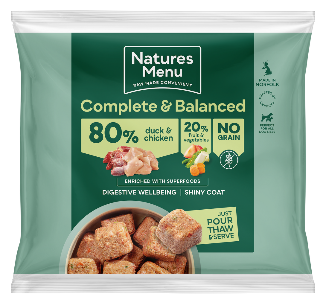 Natures Menu 80/20 Complete and Balanced Duck and Chicken Raw Nuggets 1kg
