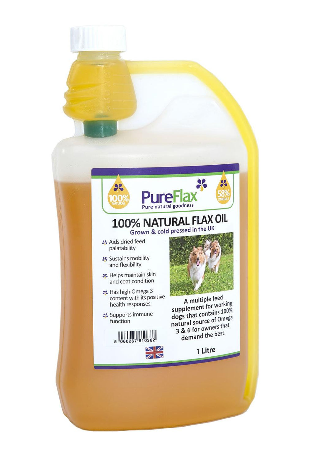 Pureflax Linseed Oil For Dogs 1Ltr