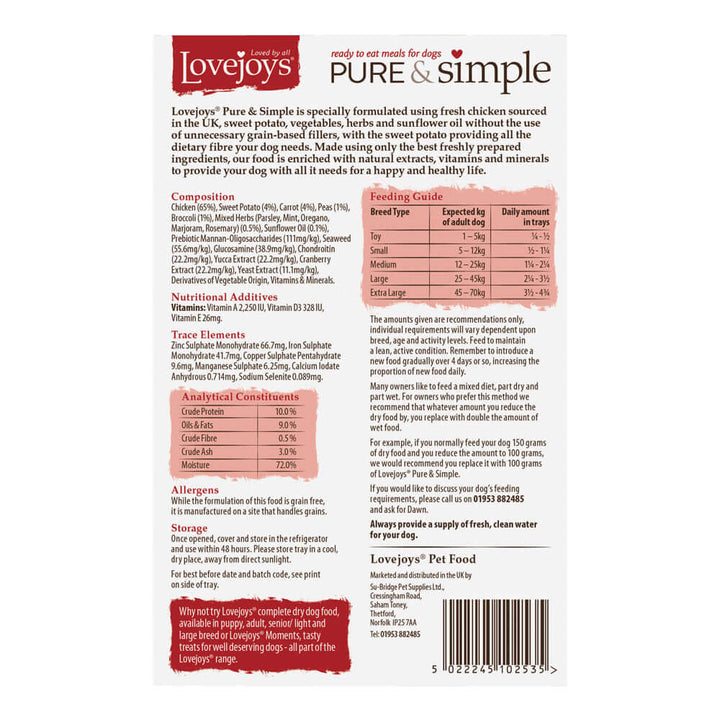 Lovejoys Pure & Simple Chicken 10x395g