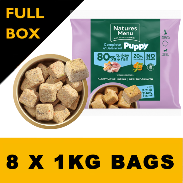 Natures Menu 80/20 Puppy Turkey and Fish Nuggets with Vegetables 1kg