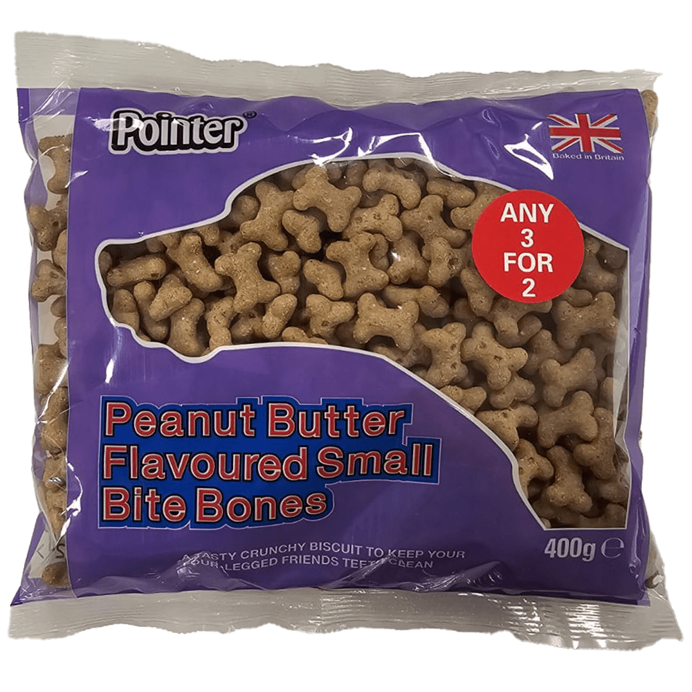 Pointer Peanut Butter Flavoured Small Bite Bones 400g Buy 2 Get 1 Free