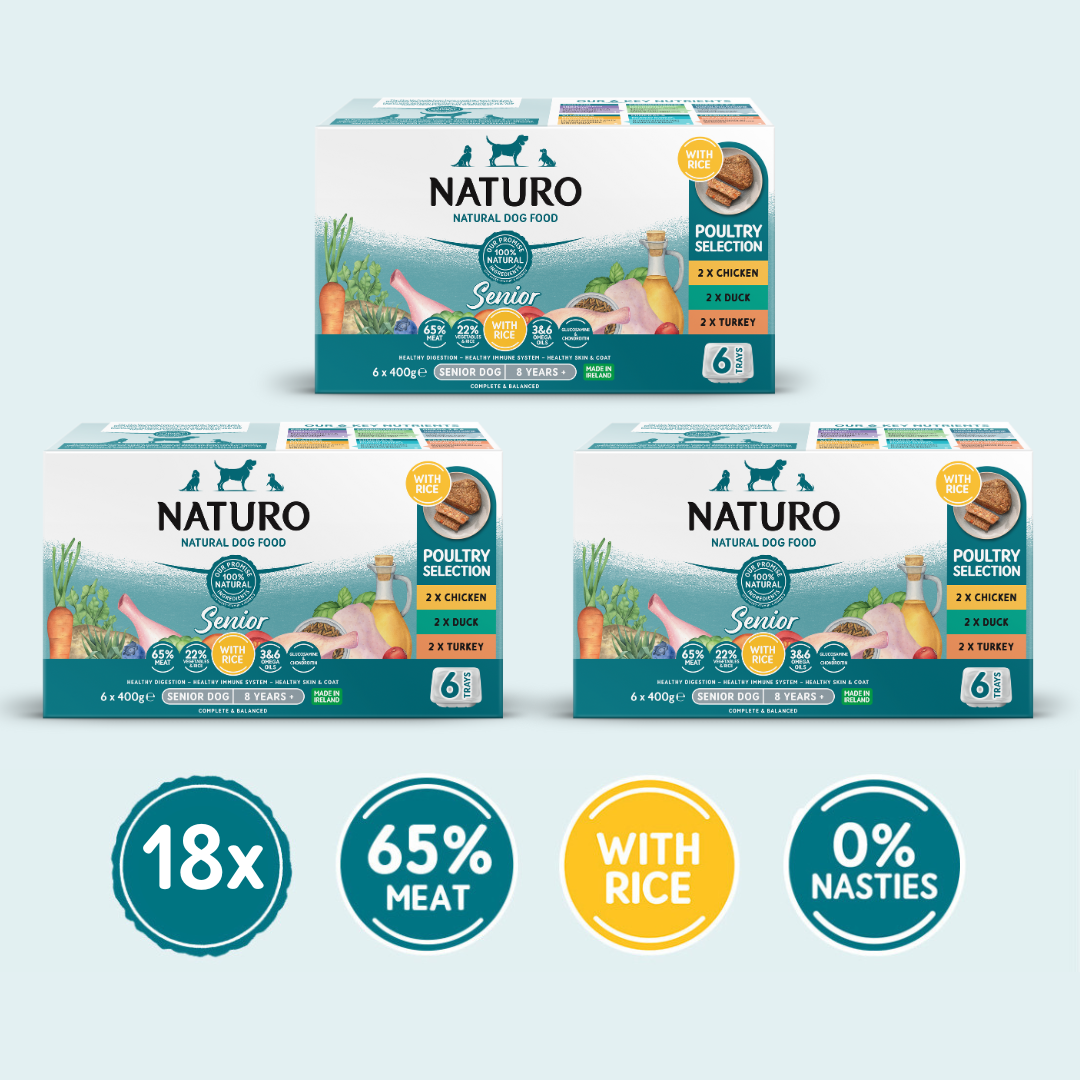 Naturo Senior Dog with Rice Variety Trays 18 x  400g