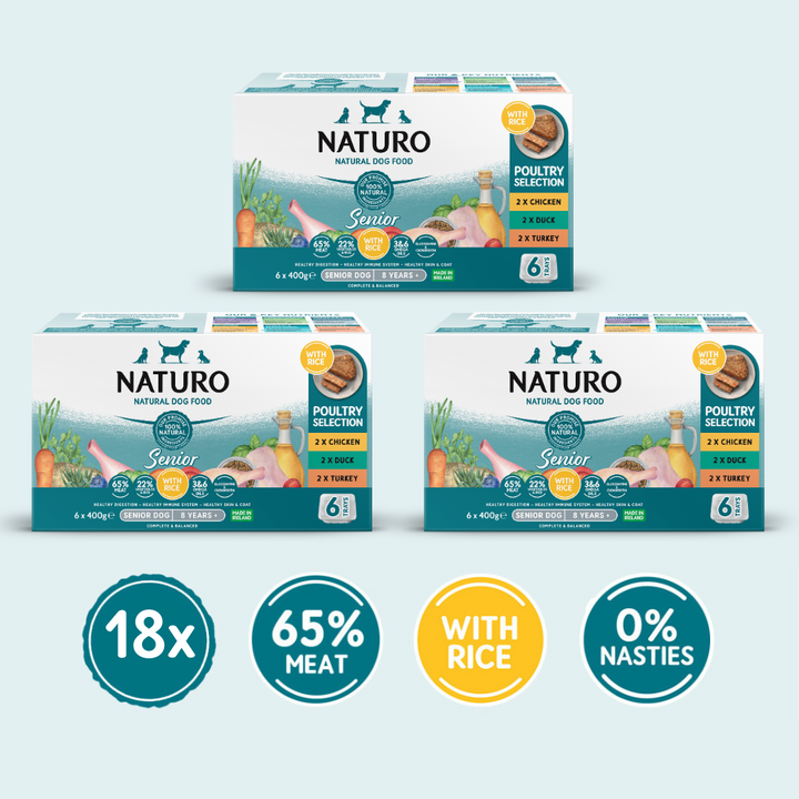 Naturo Senior Dog with Rice Variety Trays 18 x  400g