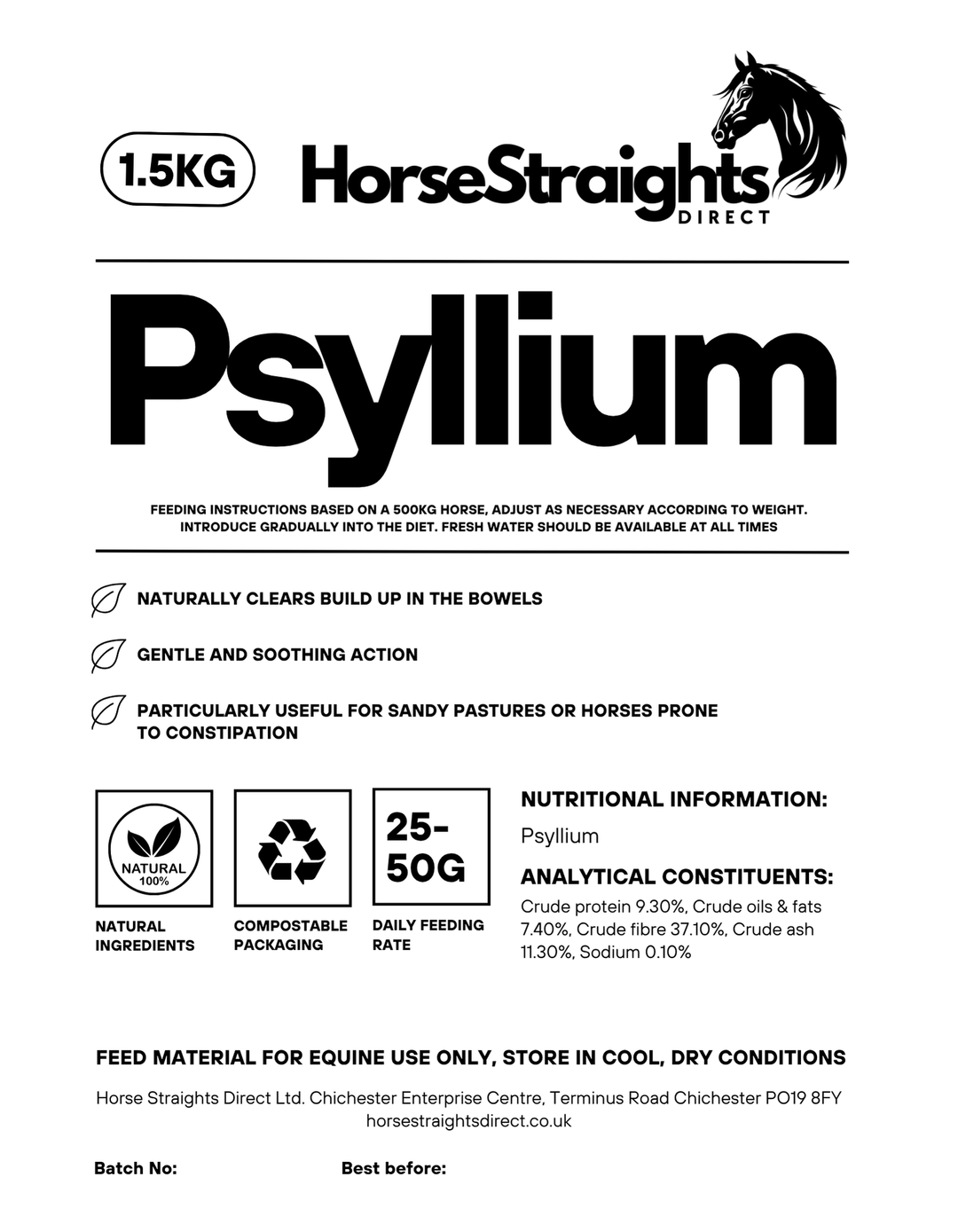 Horse Straights Direct Psyllium 1.5kg