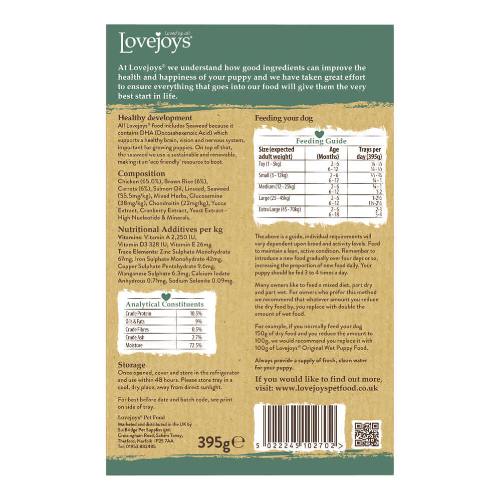 Lovejoys Puppy Chicken with Rice & Vegetables 10x395g