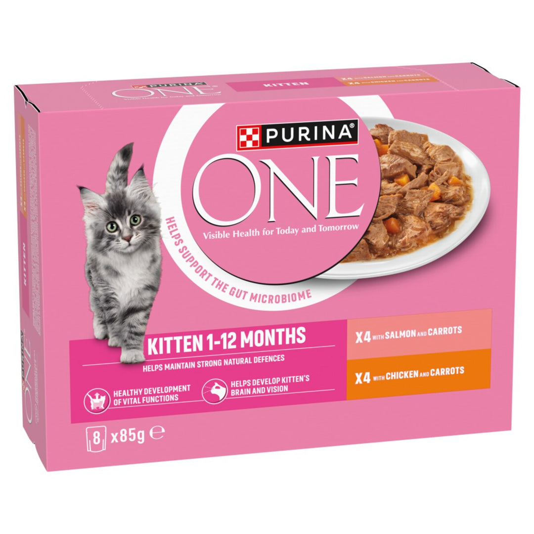 Purina One Kitten Chicken & Salmon 85Gx8