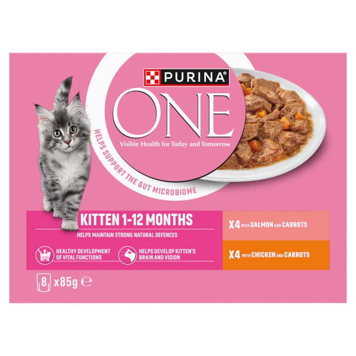 Purina One Kitten Chicken & Salmon 85Gx8