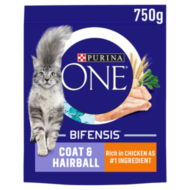 Purina One Coat And Hairball Adult Dry Cat Food With Chicken &amp; Wheat 750G - Ormskirk Pets