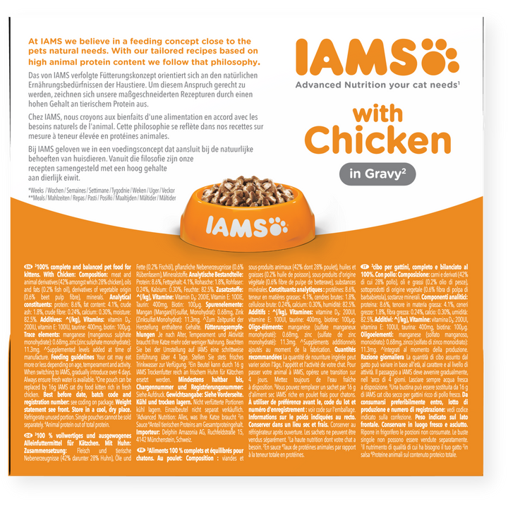 Iams 1-12 Months Kitten Delights Chicken In Gravy 8 X 85G