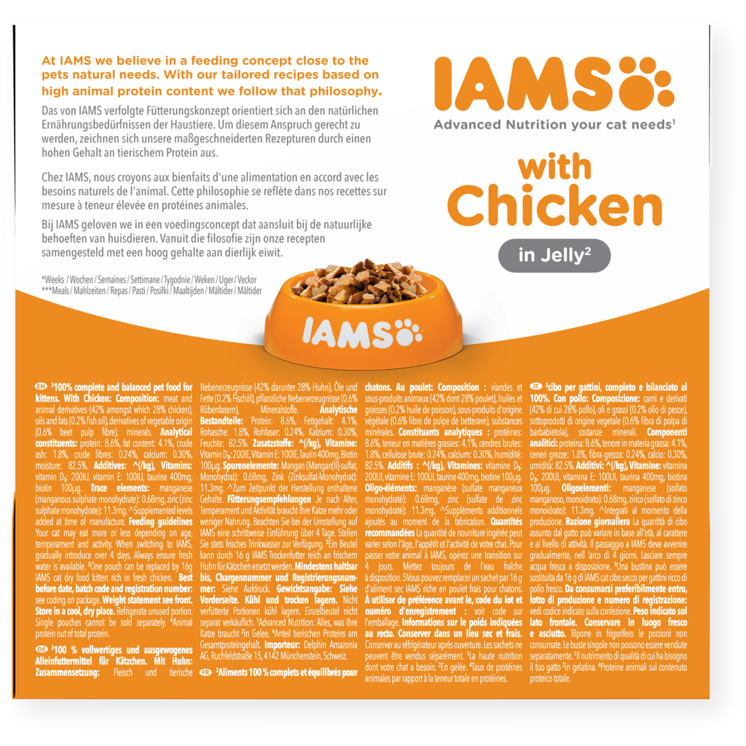 Iams 1-12 Months Kitten Chicken In Jelly 8 X 85G