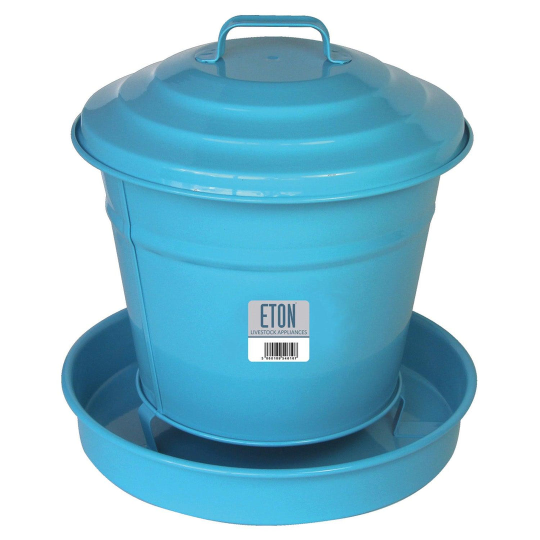 Eton Cottage Garden Covered Poultry Feeder Blue