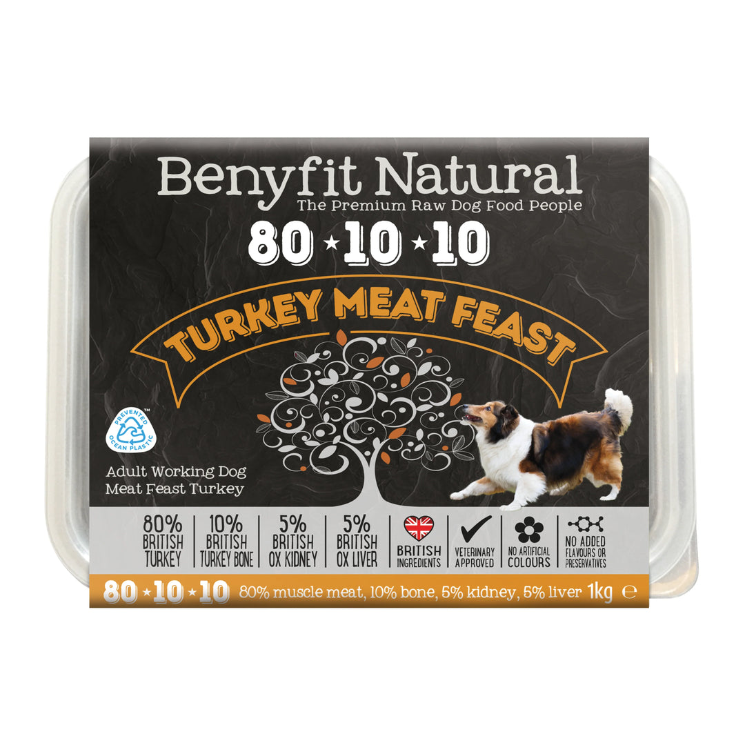 Benyfit Natural 80.10.10 Turkey Meat Feast, 1kg (Raw Frozen)