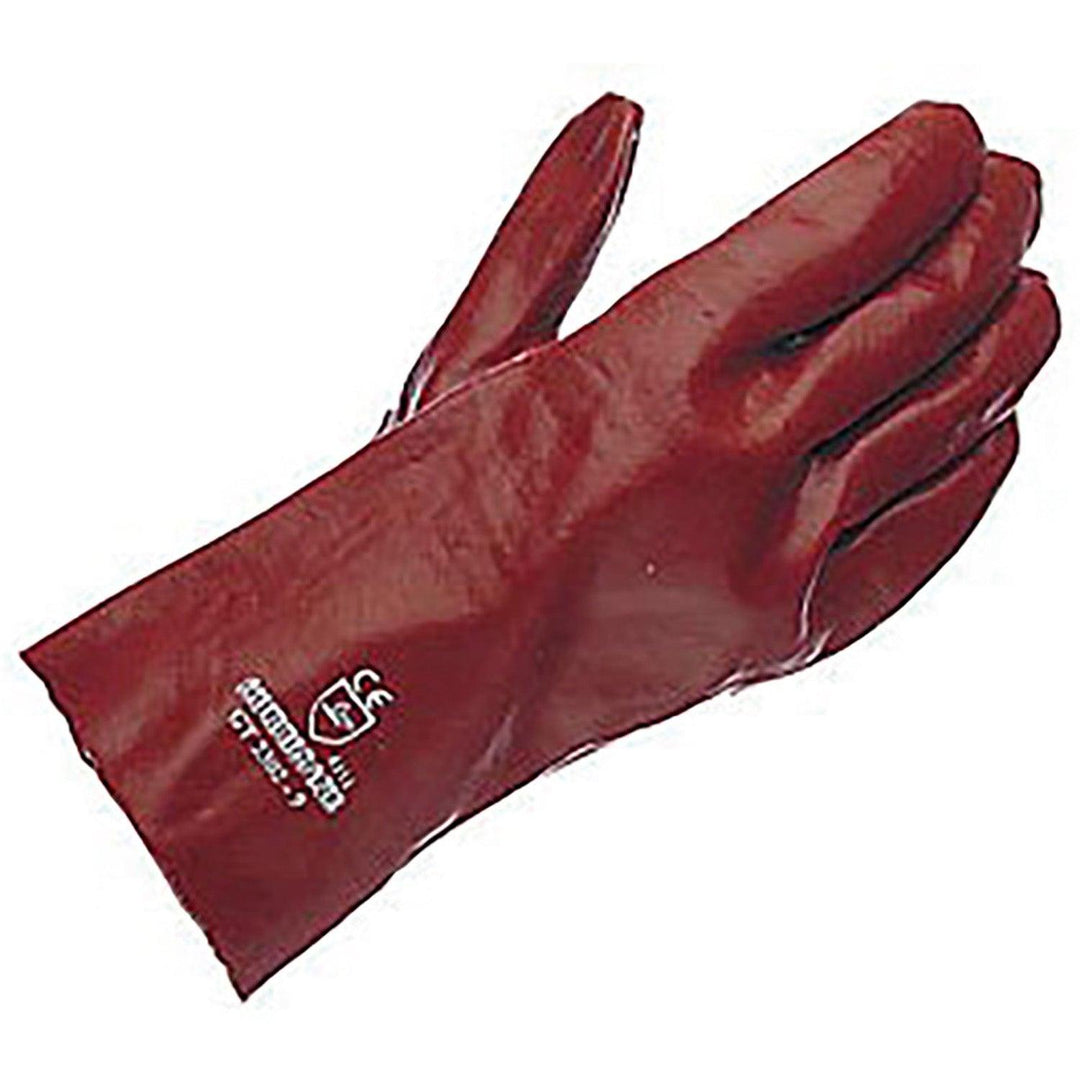 Gloves Pvc Gauntlet Red