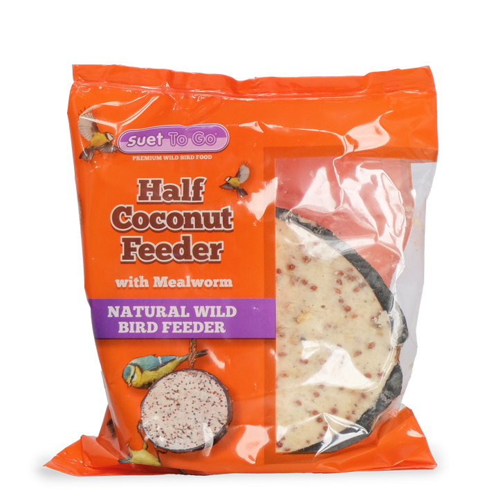 Suet To Go Half Coco Feeder Mealworm