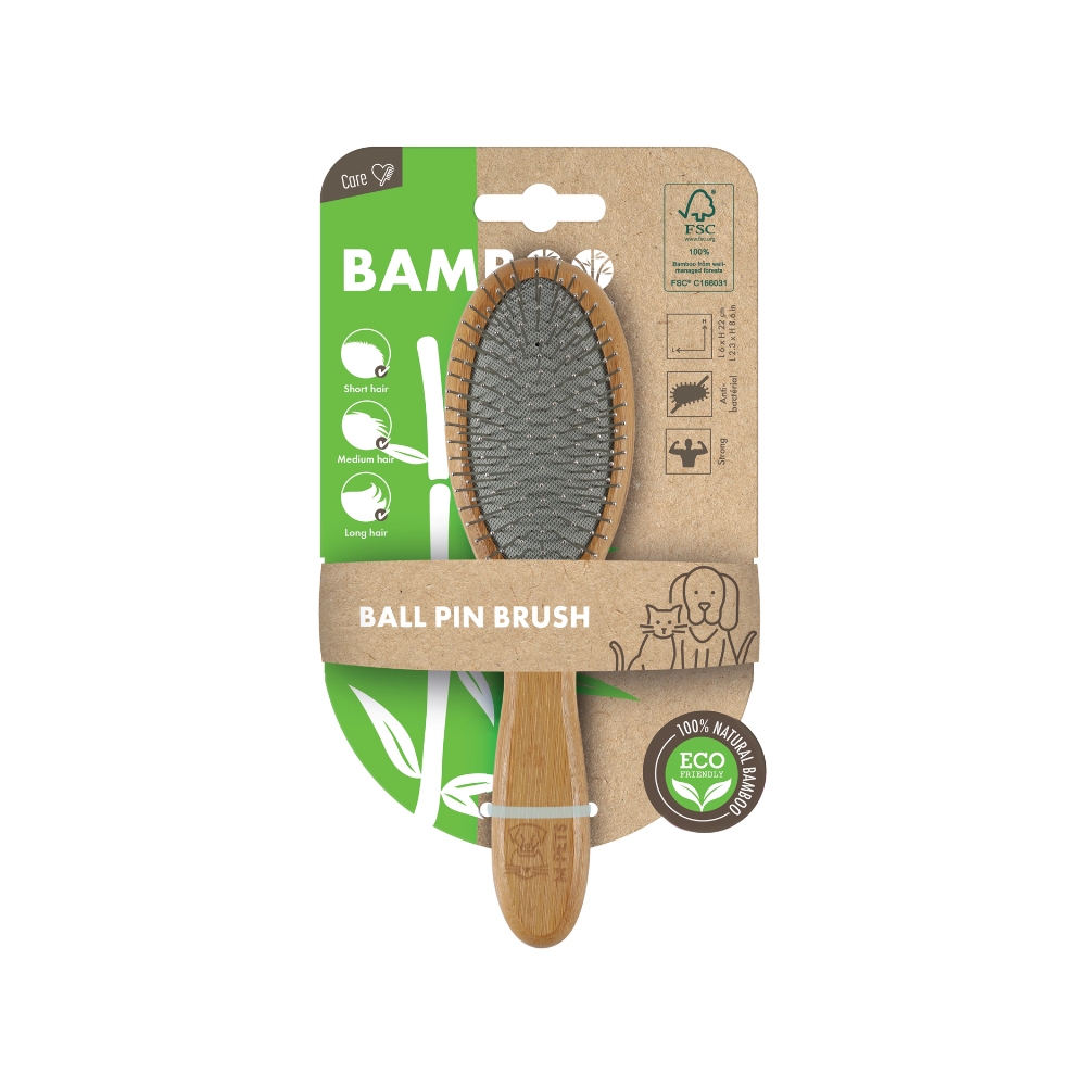 M-PETS Bamboo Ball Pin Brush