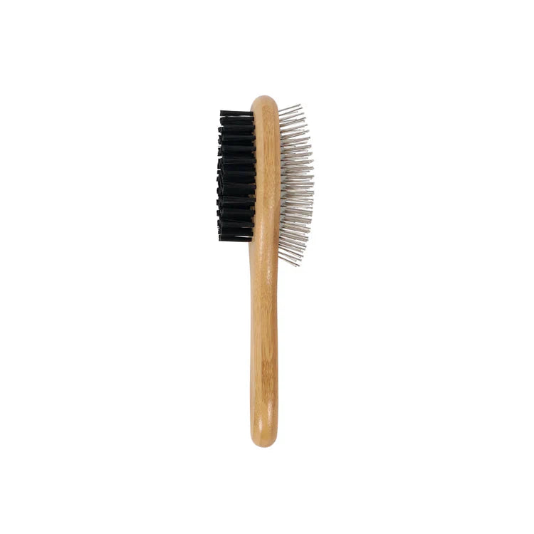 M-PETS Bamboo Double-Sided Pin Brush
