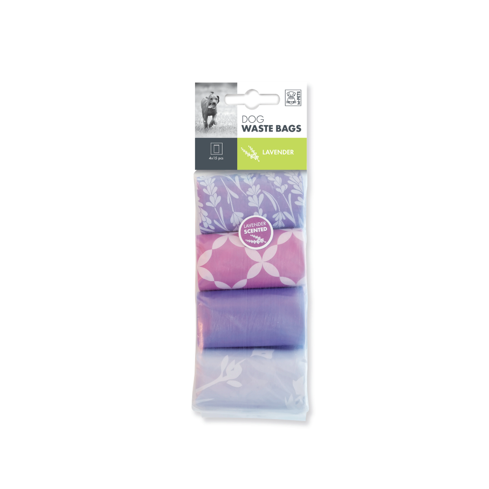 M-PETS Dog Waste Bags Lavender 4 Rolls