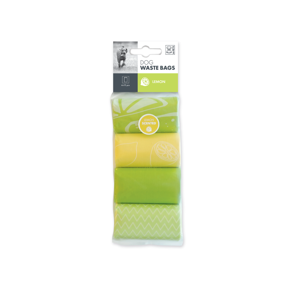 M-PETS Dog Waste Bags Lemon 4 Rolls