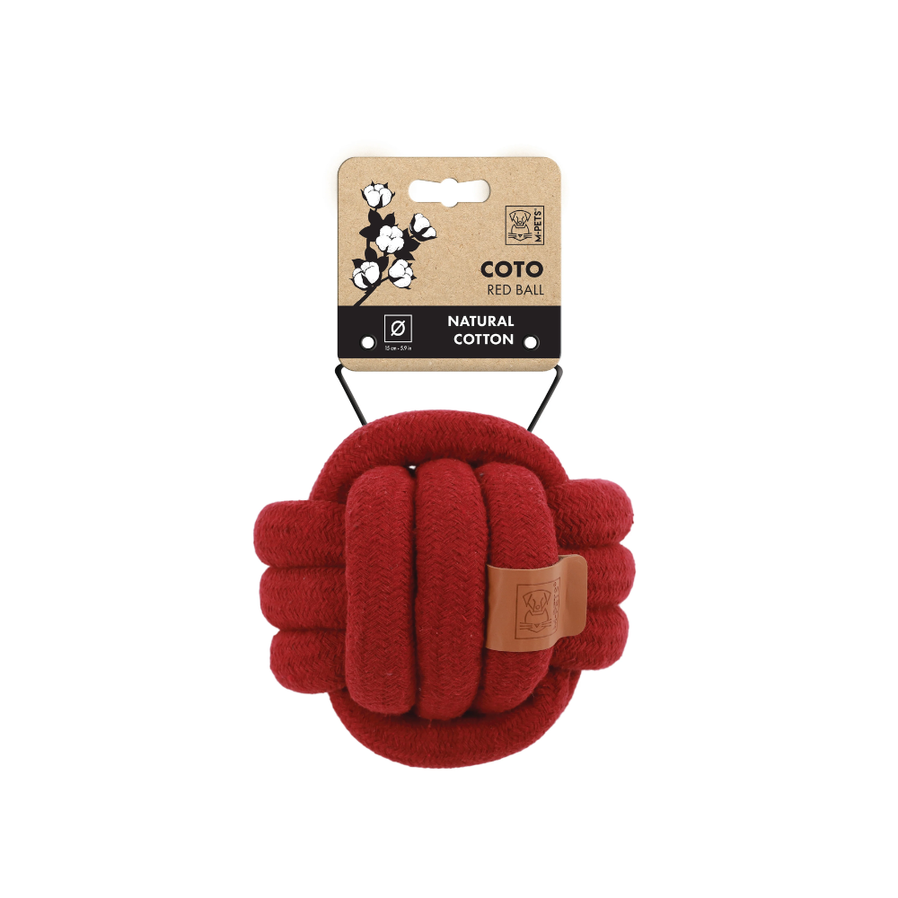 M-PETS Coto Eco Rope Dog Toy Red Ball 15cm