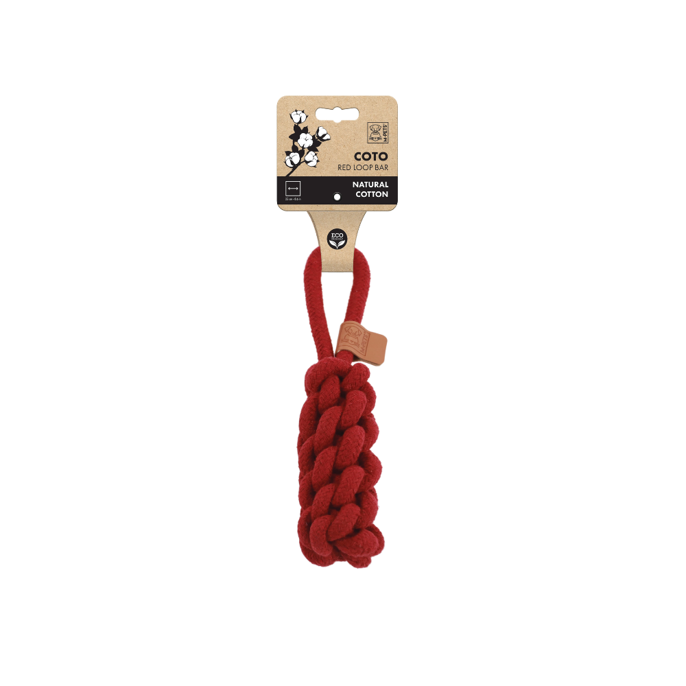 M-PETS Coto Eco Rope Dog Toy Red Loop Bar