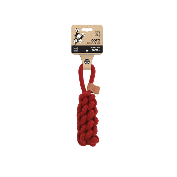 M-PETS Coto Eco Rope Dog Toy Red Loop Bar