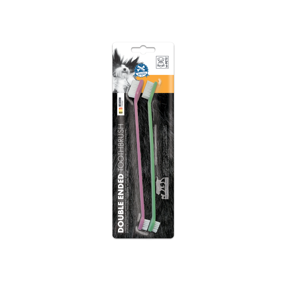M-PETS Double Ended Toothbrush 2PK