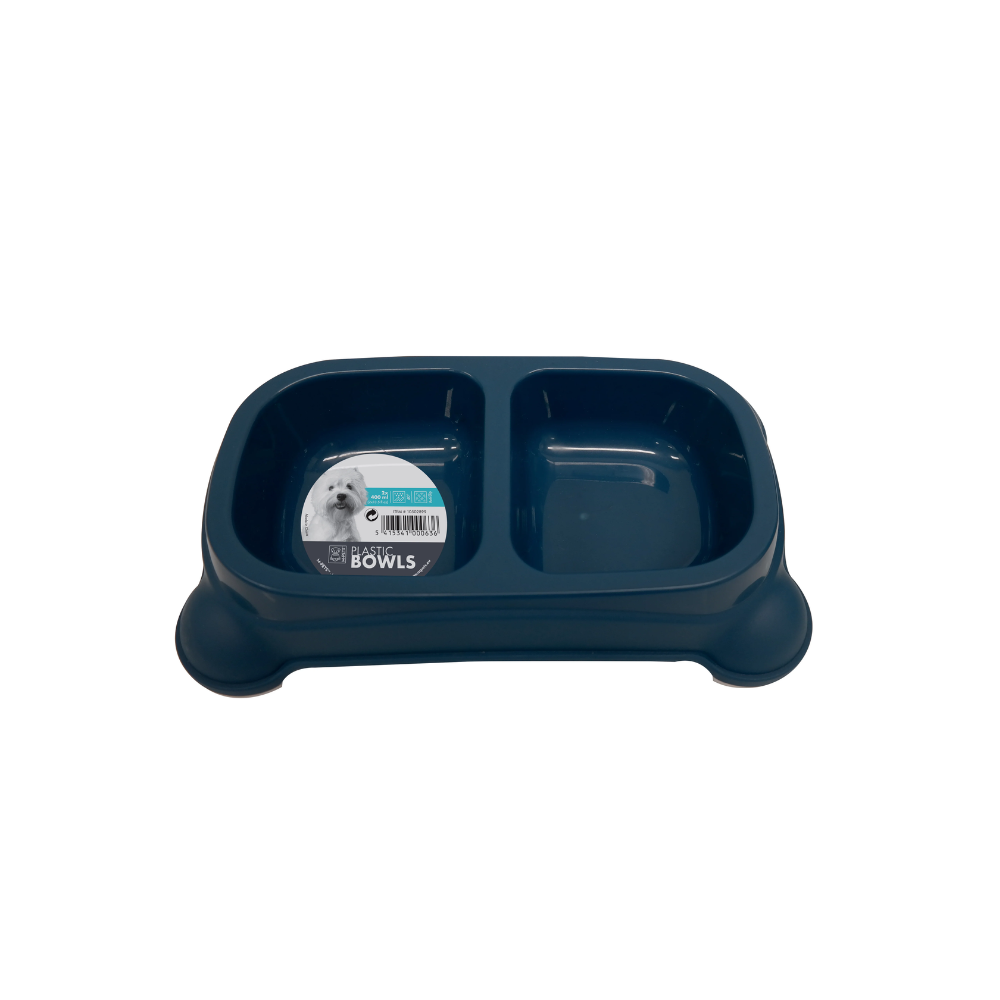 M-PETS Plastic Double Bowl - 2 X 400ml