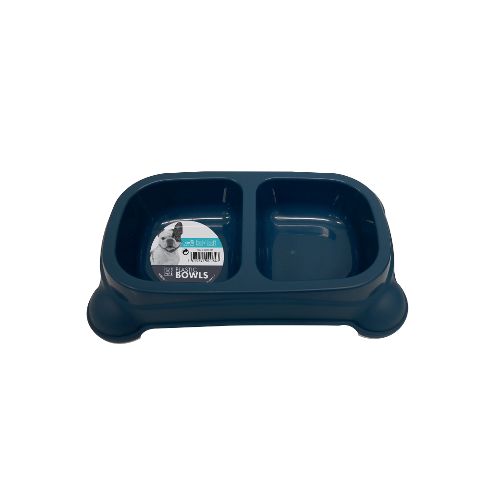 M-PETS Plastic Double Bowl - 2 X 650ml