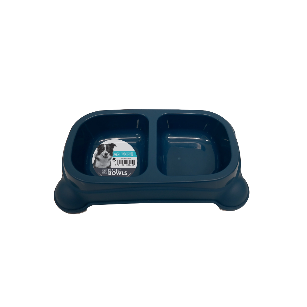 M-PETS Plastic Double Bowl - 2 X 950ml