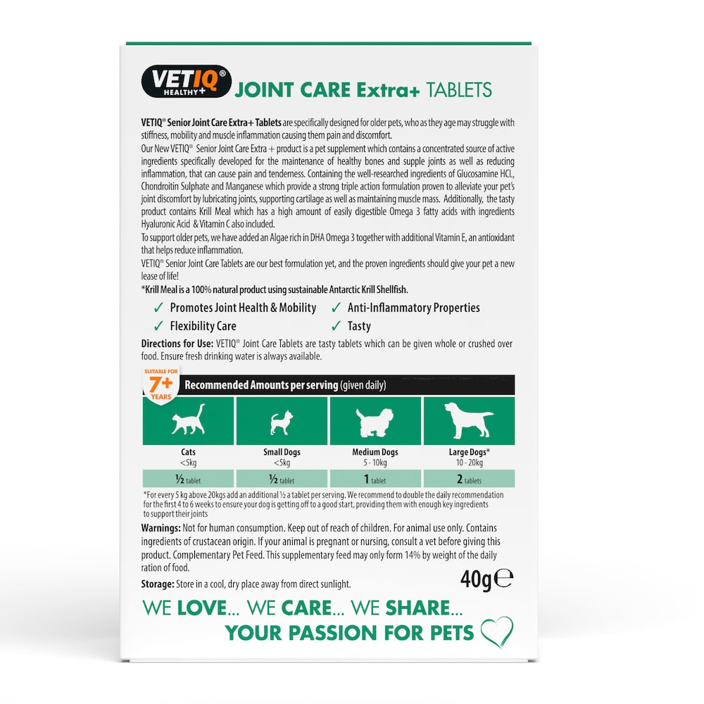 Vetiq Healthy + Joint Care Extra Senior Cats &amp; Dogs 45 Tablets