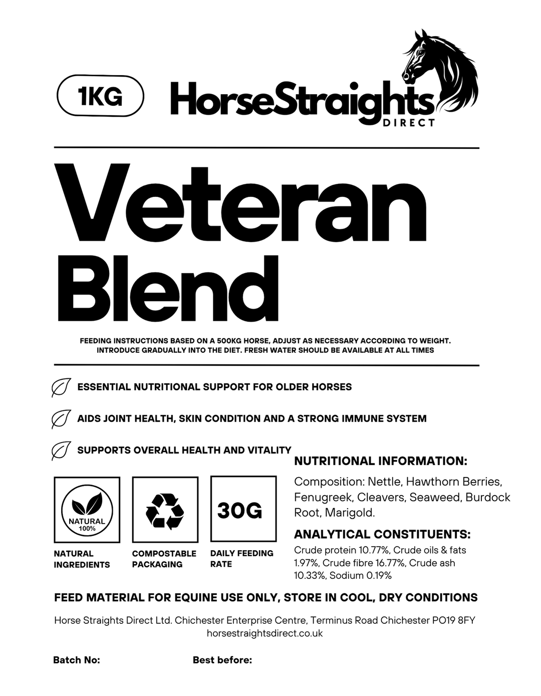 Horse Straights Direct Veteran Blend 1kg
