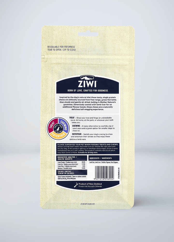 Ziwipeak Dog Treats Lambs Ears 60g