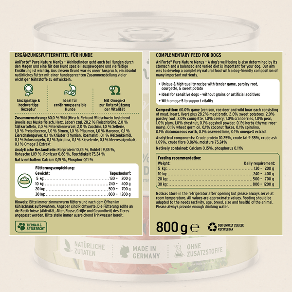 Aniforte PureNature Wild Forest - Wet Food for Dogs