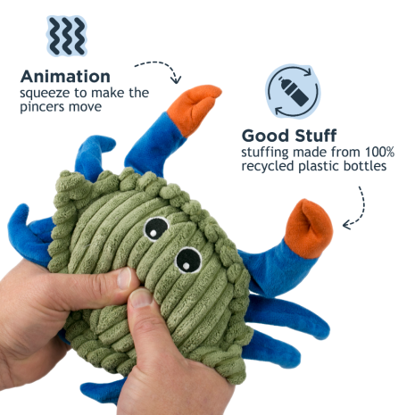 Tall Tails Plush Crab Animated Claw Toy