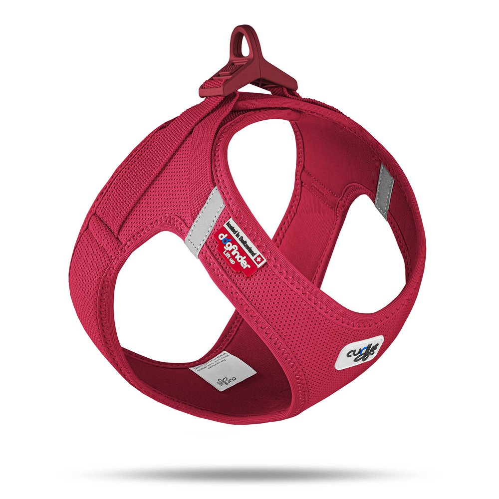 Curli Vest Dog Harness Clasp Air Mesh Red