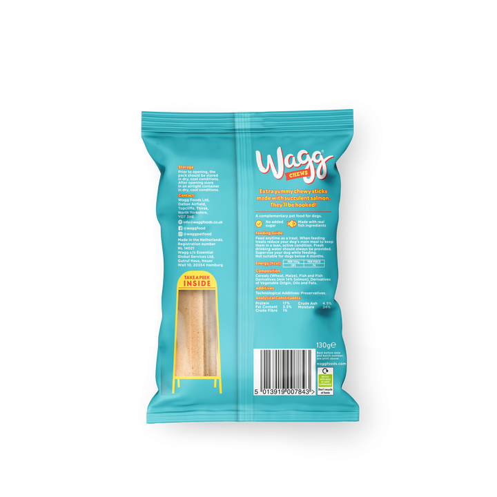 Wagg Chews Fish Finger Sticks 130g