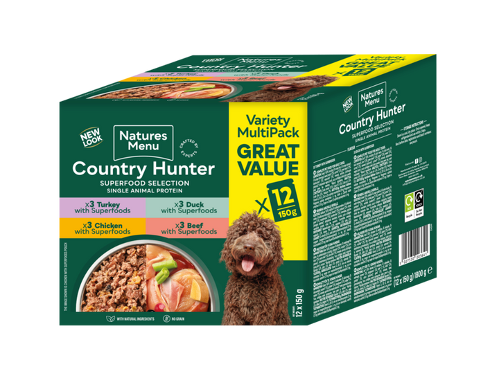 Natures Menu Country Hunter Superfood Dog pouches Mixed 150g x 12