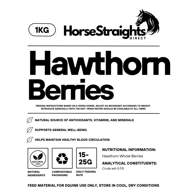 Horse Straights Direct Hawthorn Whole Berries 1kg