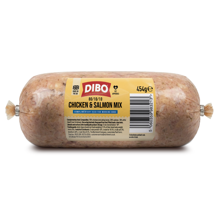 DIBO Meat Mix Chicken &amp; Salmon Chubb 454g