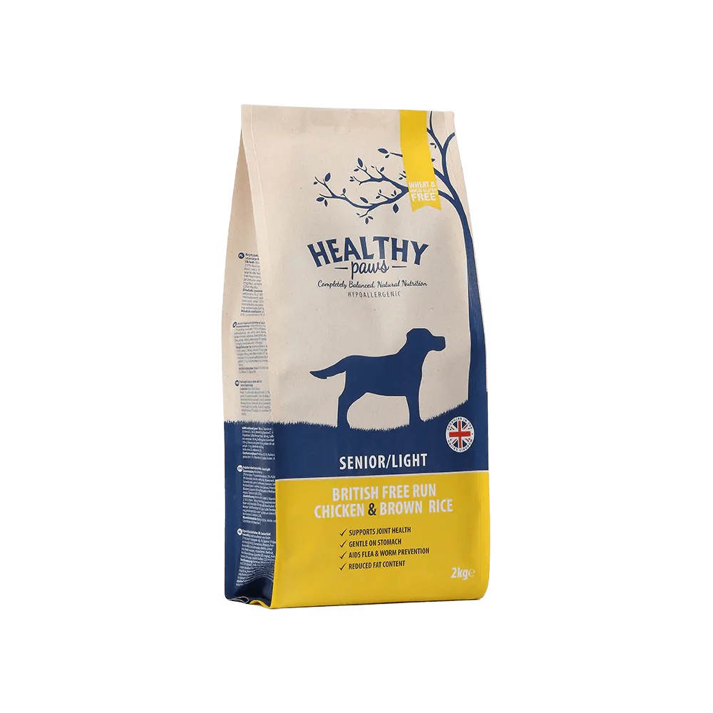 Healthy Paws British Free-Run Chicken & Brown Rice Senior/Light 2kg
