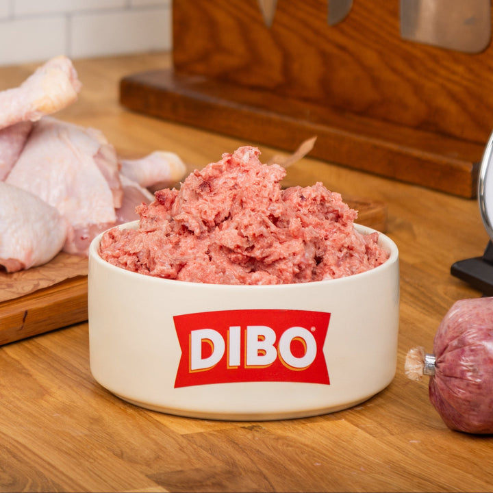 DIBO Single Protein Chicken (up to 25% bone) Chubb 454g