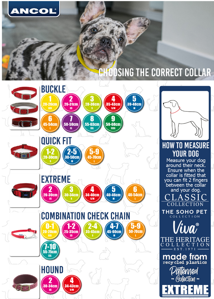 Ancol Timberwolf Leather Collar Light Grey