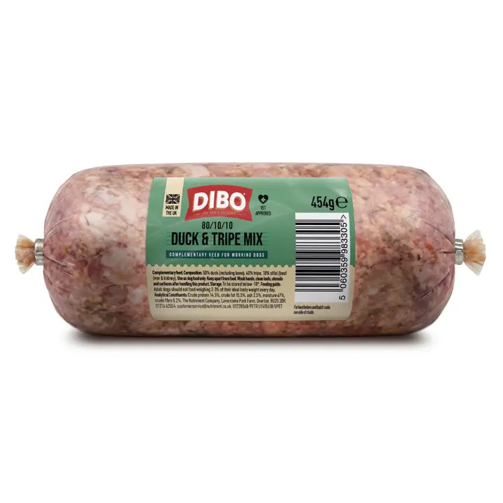 DIBO 80/10/10 Duck &amp; Tripe Mix Chubb 454g