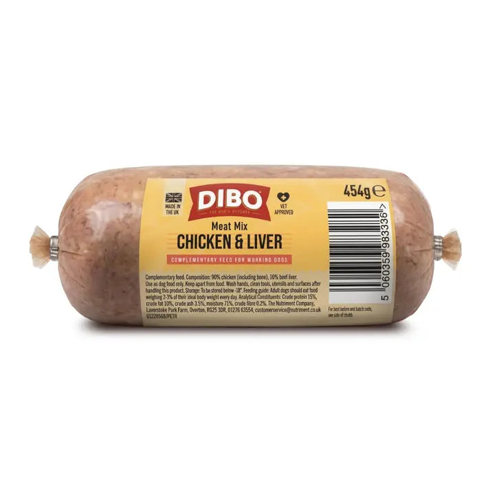 DIBO Meat Mix Chicken &amp; Liver Chubb 454g